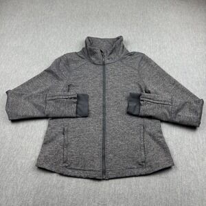 Under Armour‎ Jacket Womens Large Gray Full Zip Fleece Thumbholes Fitted Golf